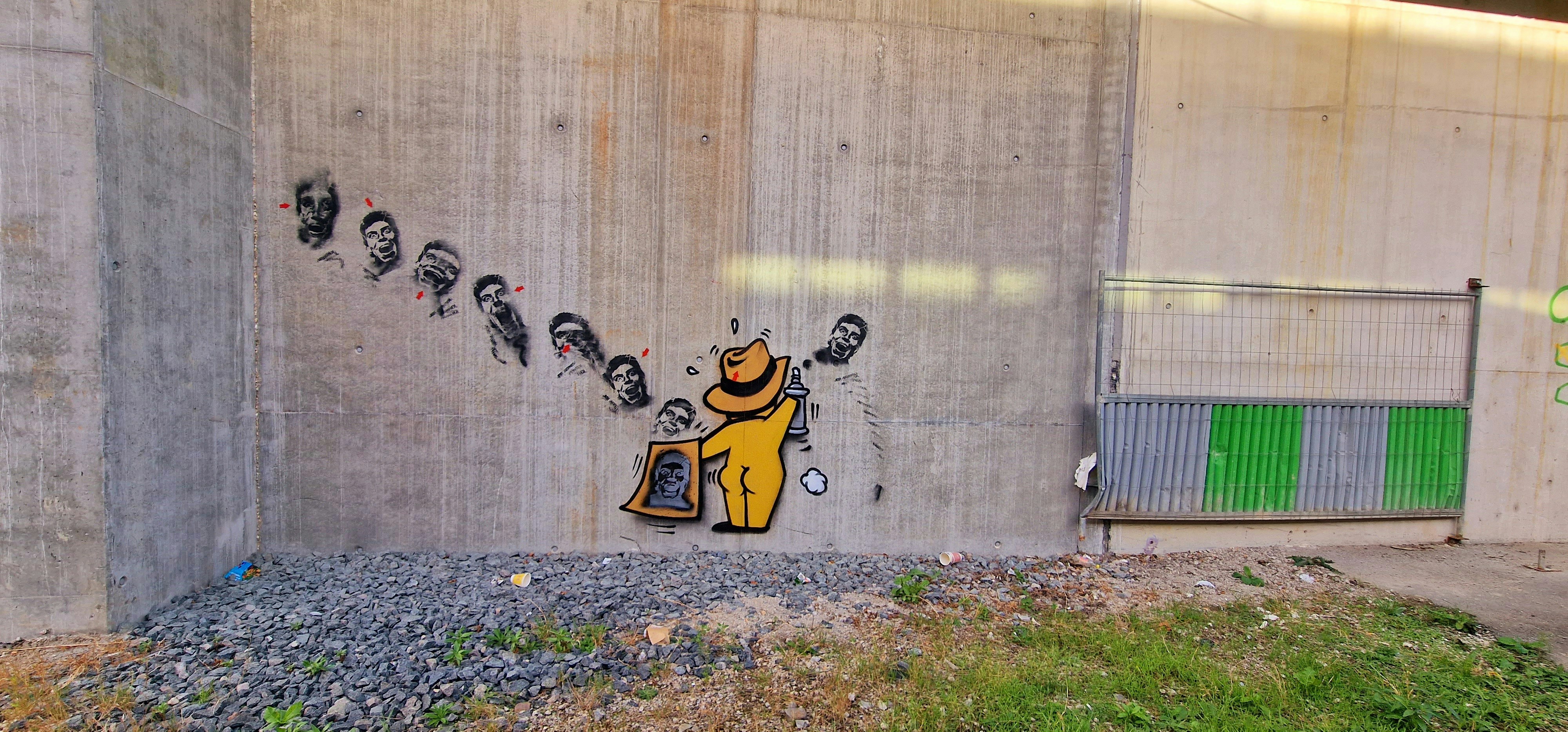 a wall with graffiti