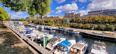 boats parked on the water