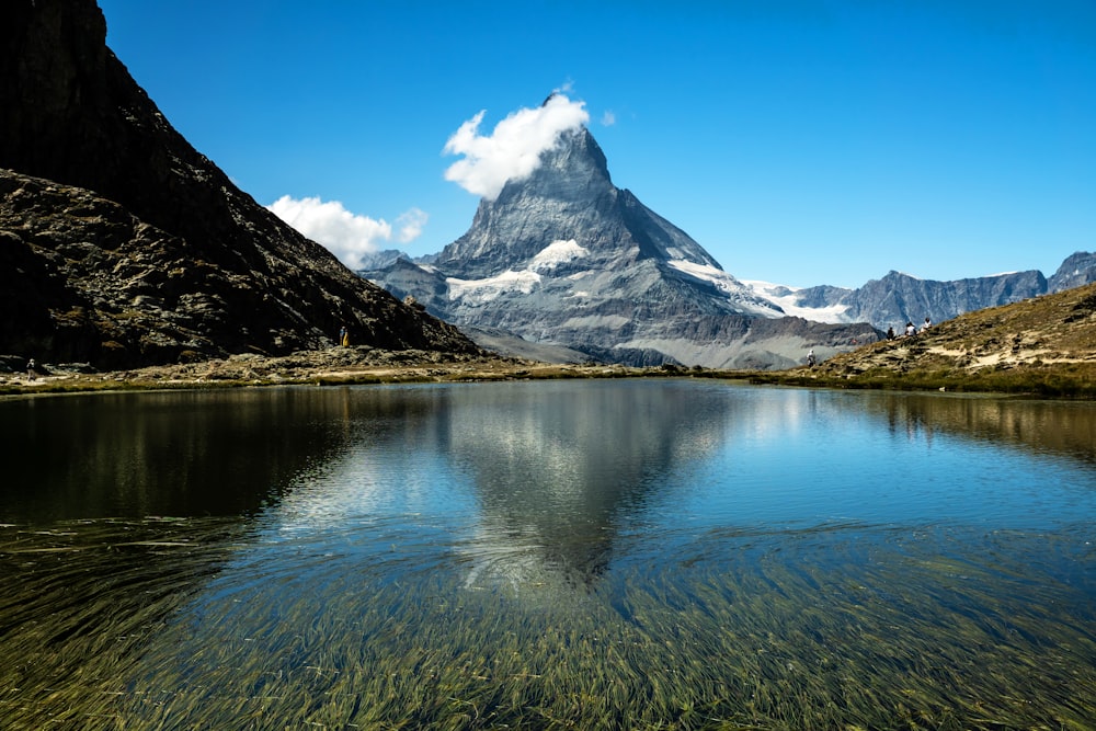 a mountain with snow on it