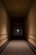 a hallway with a door