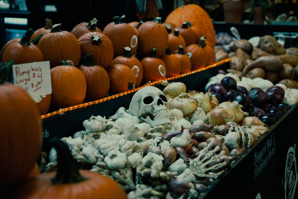 a basket of pumpkins