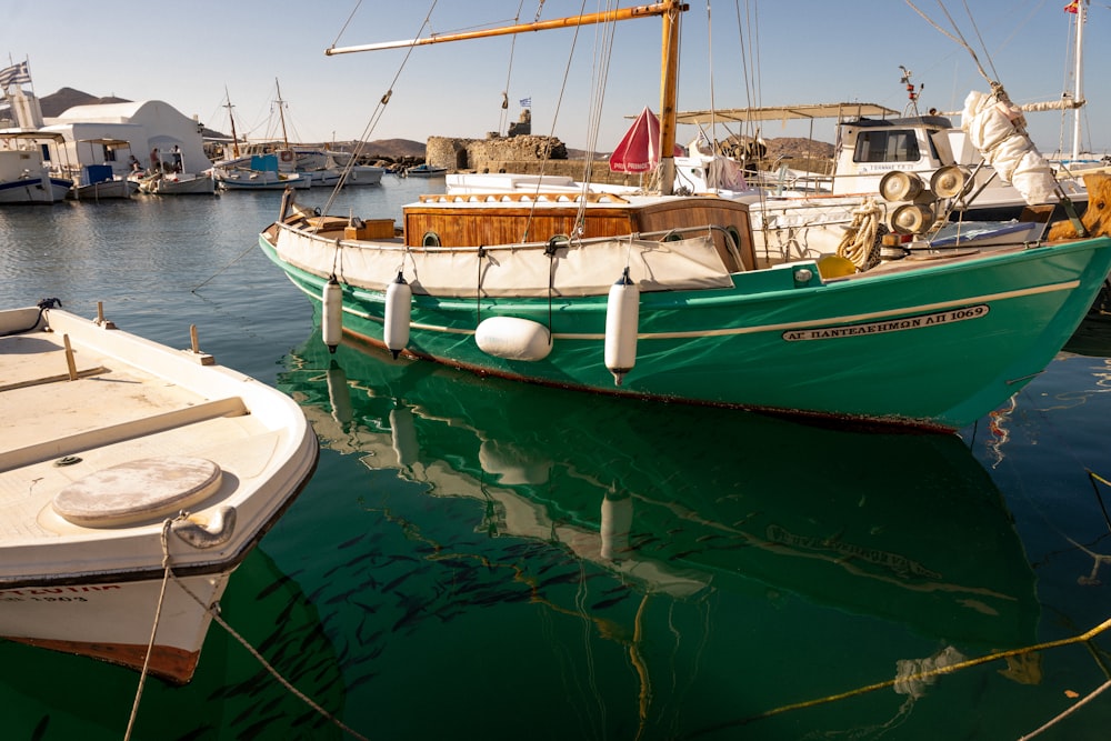 boats docked in the water