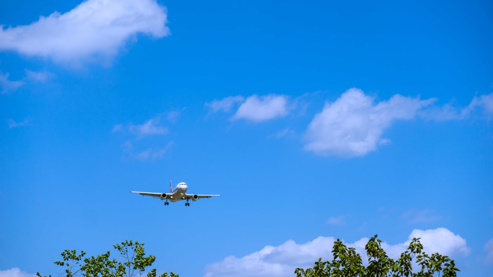 an airplane flying in the sky