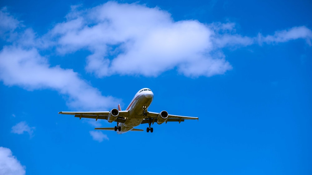 an airplane flying in the sky