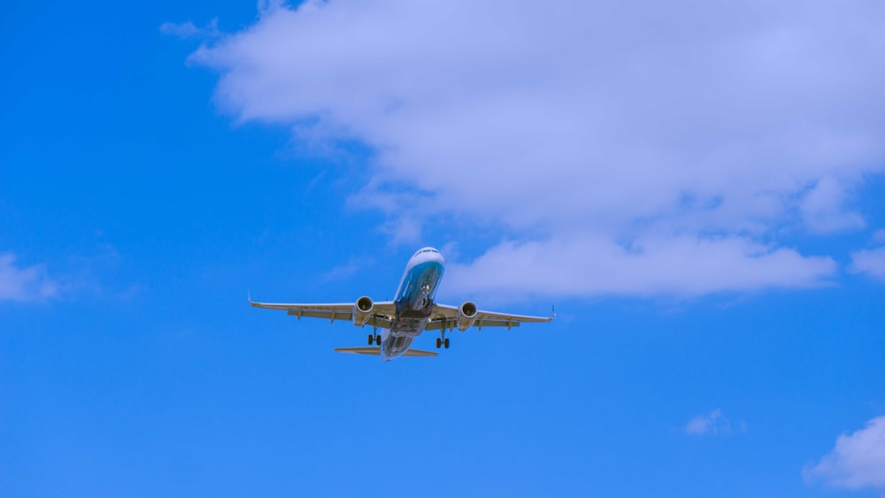 an airplane flying in the sky