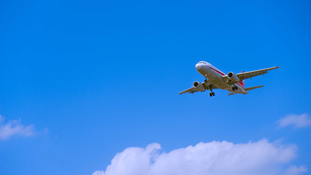 an airplane flying in the sky