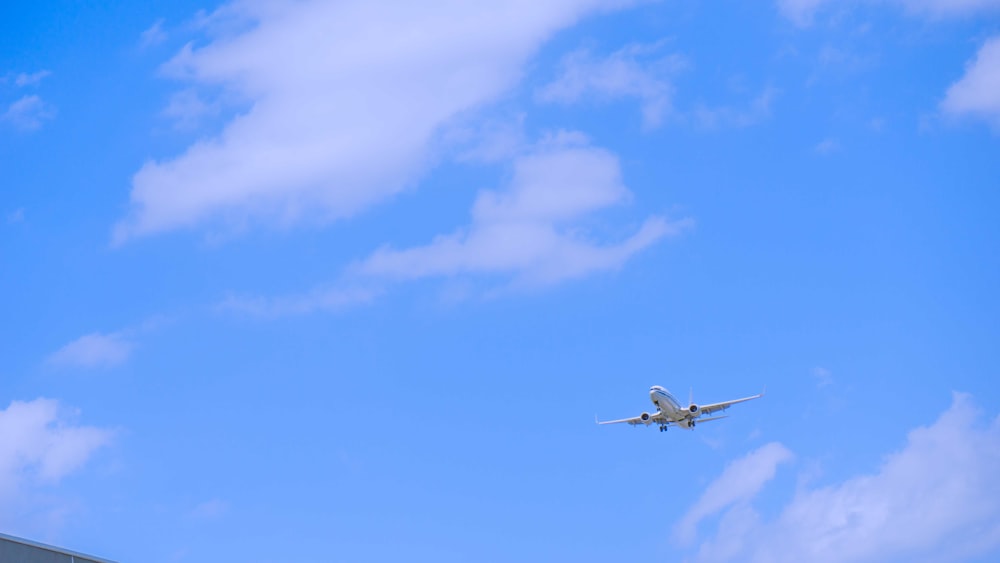 a plane flying in the sky