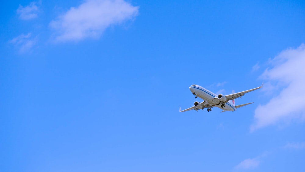 an airplane flying in the sky