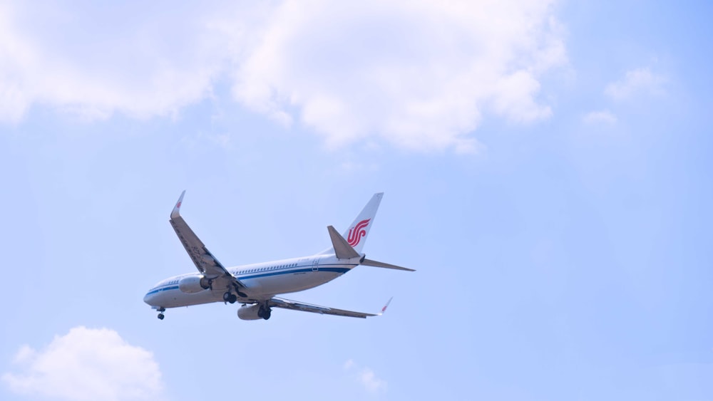 an airplane flying in the sky