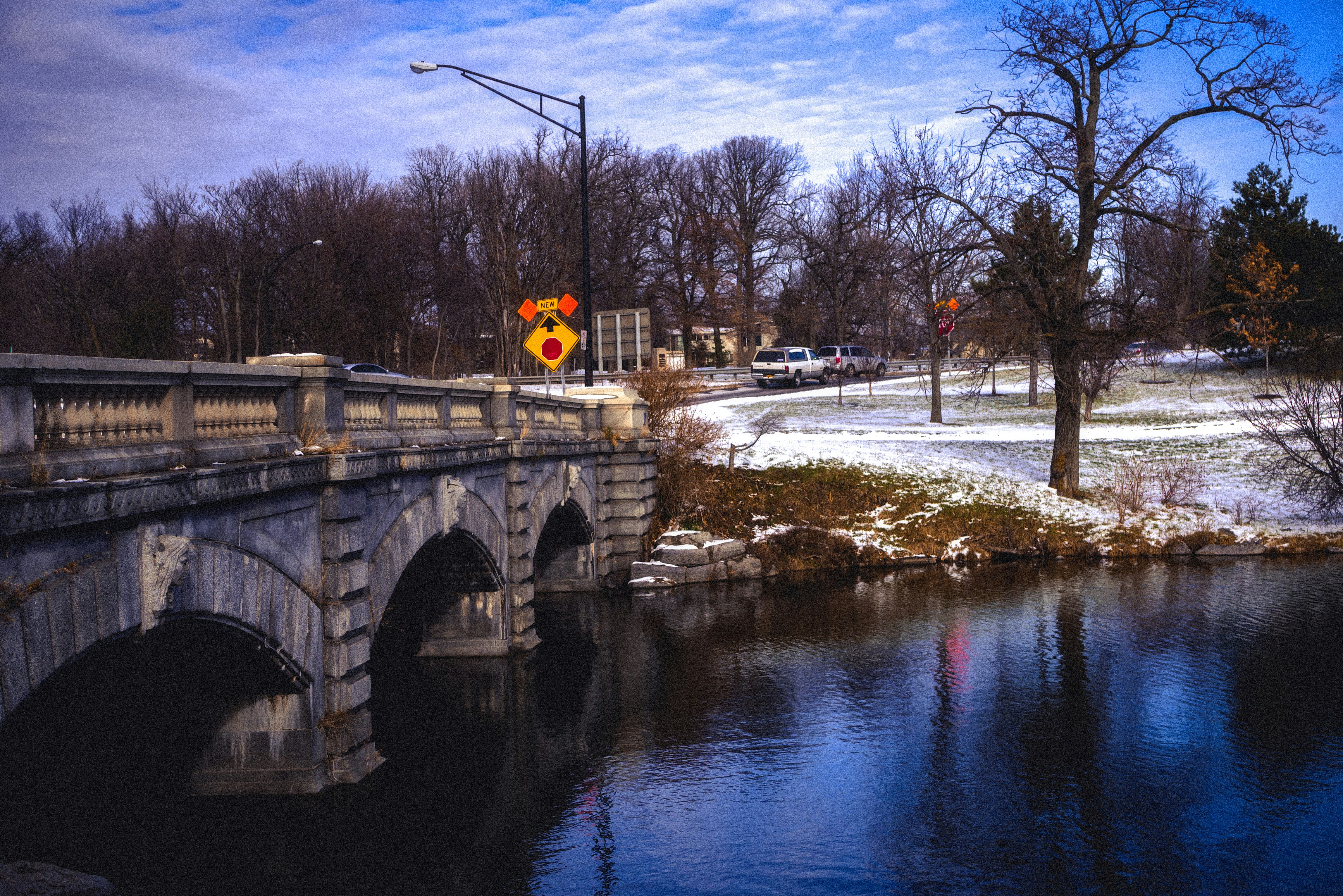 a bridge over a river