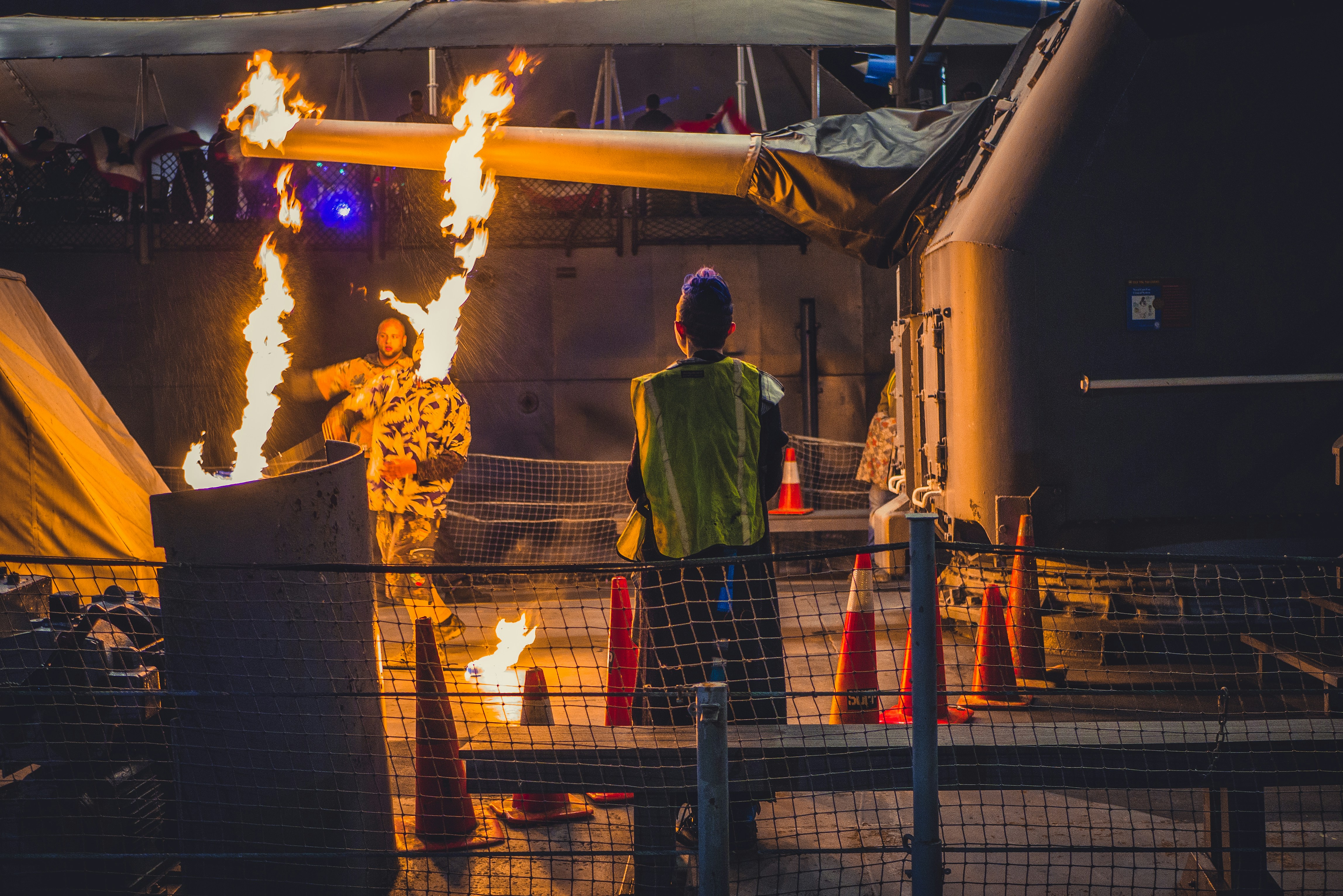 men in safety vests working on a construction site