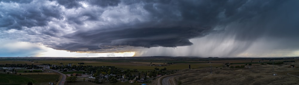 a large tornado in a field