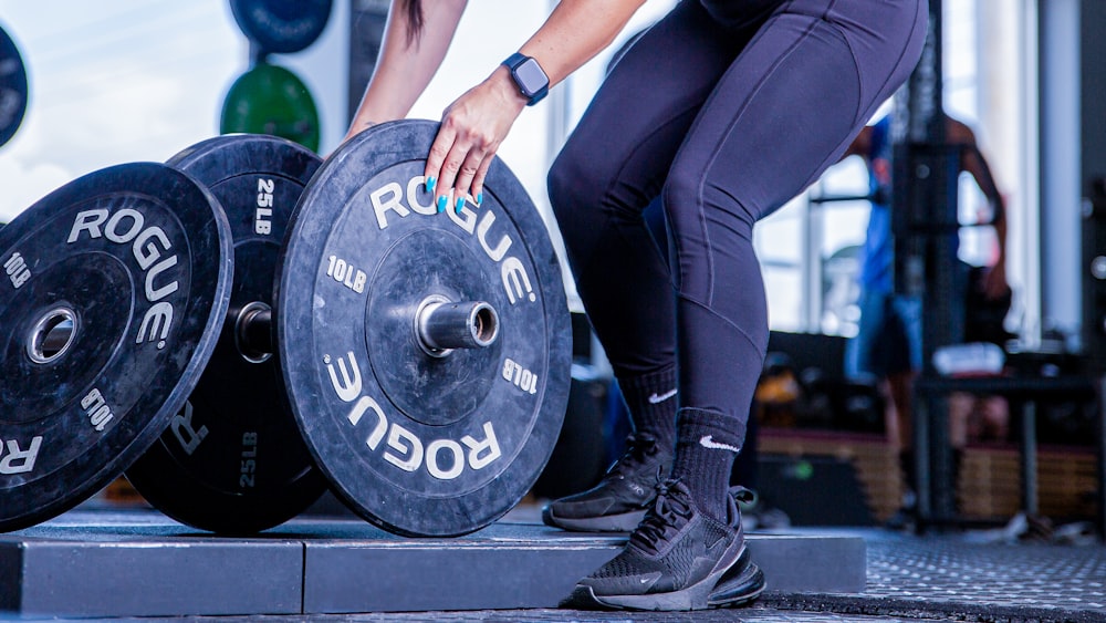 a person lifting weights