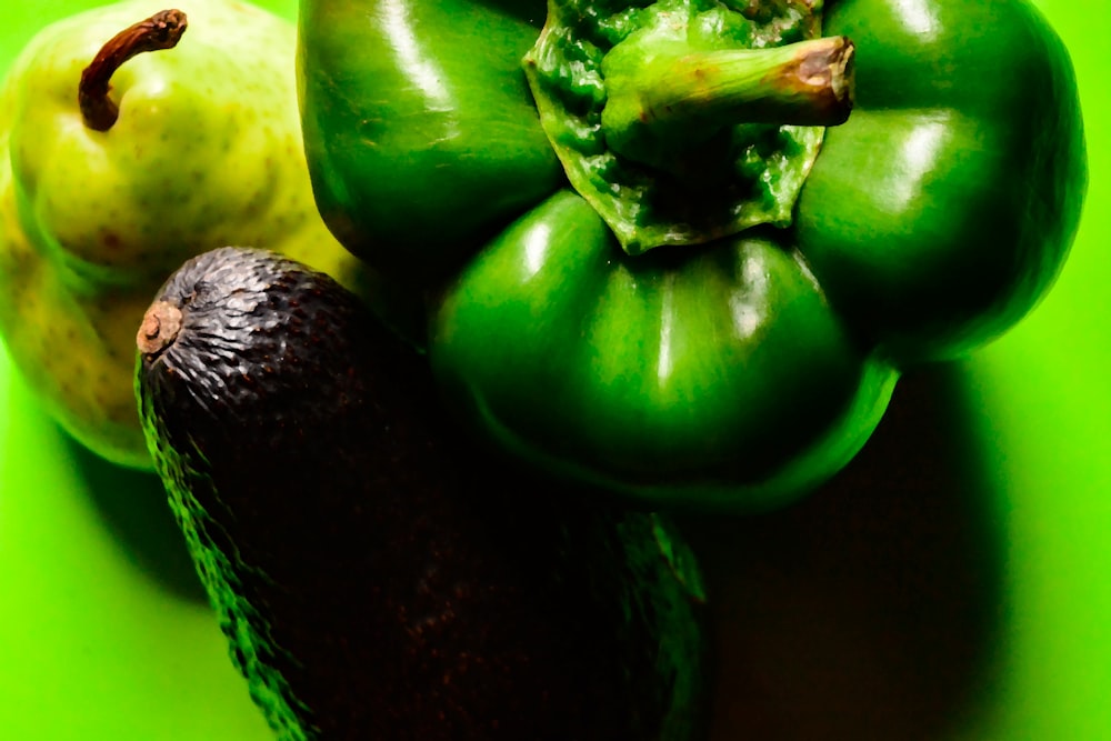 a group of green peppers