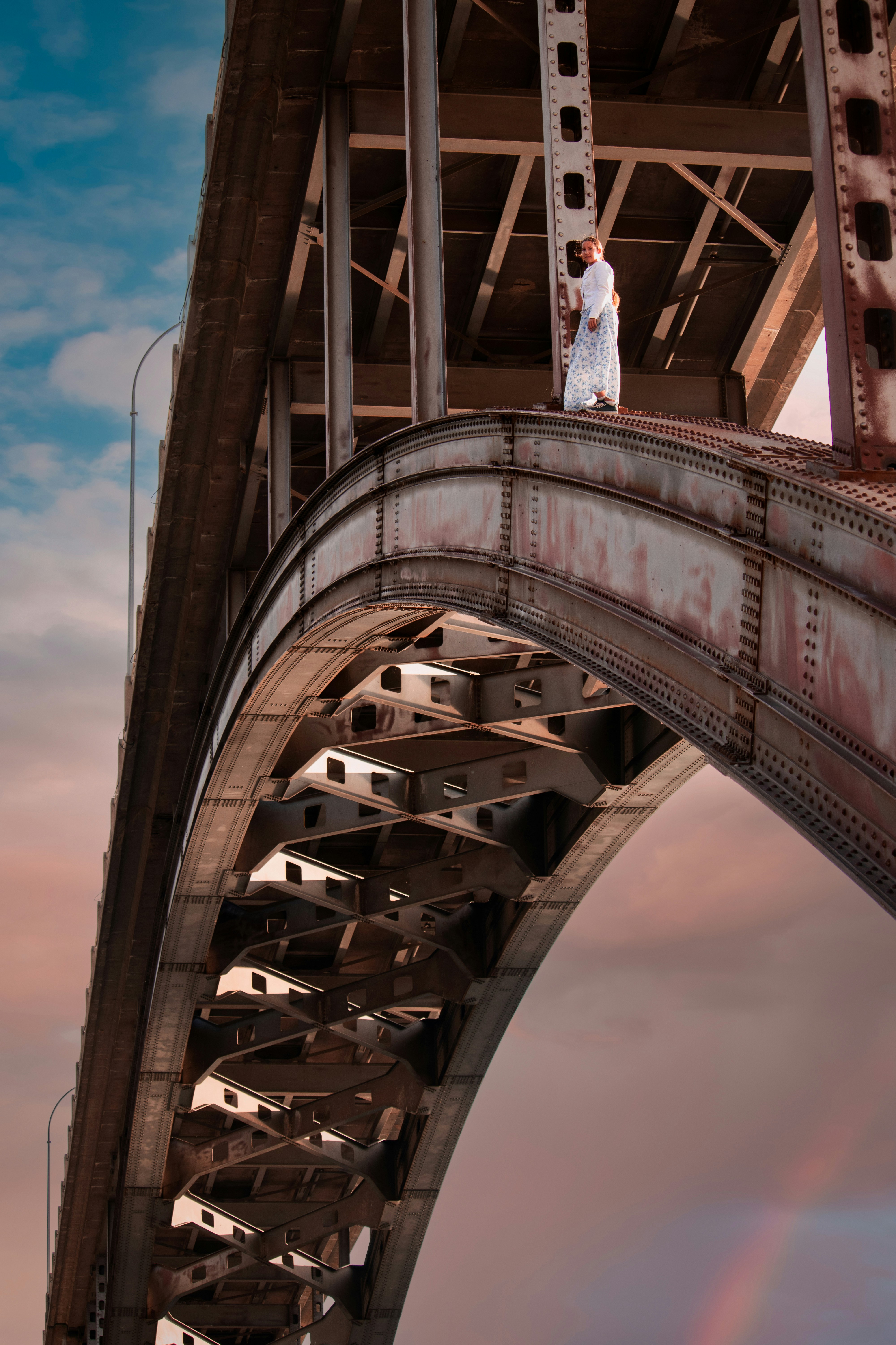 a person standing on a tall tower