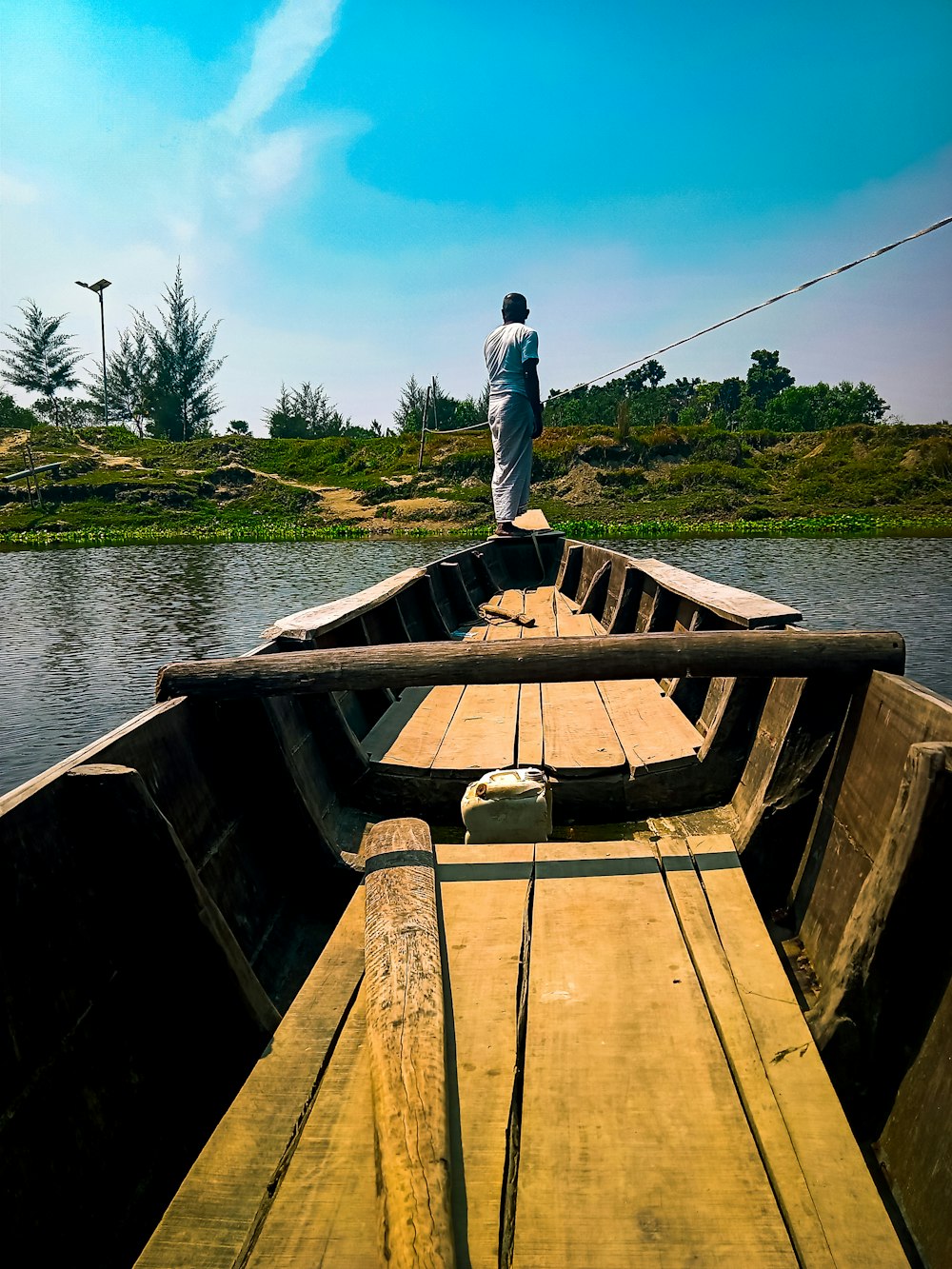 a person standing on a dock