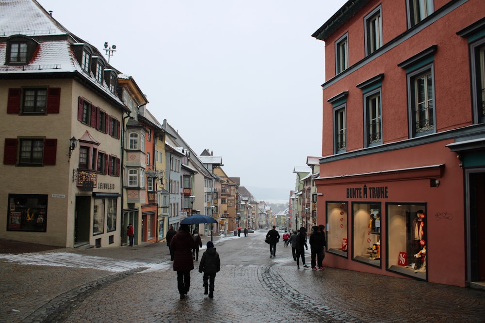 people walking on a street