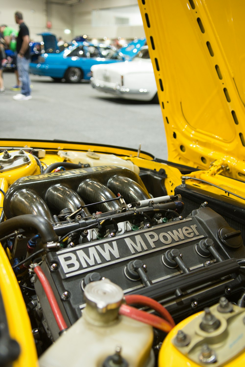 a close-up of a car engine