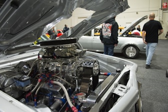 a car with its hood open