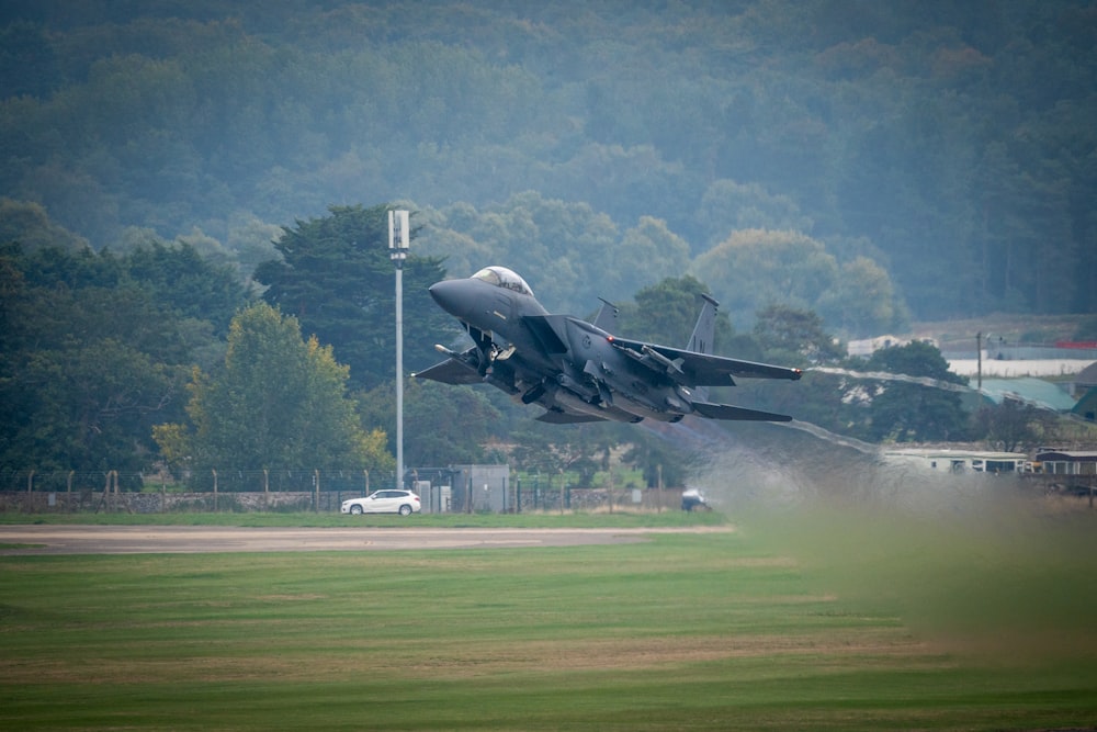 a military plane taking off