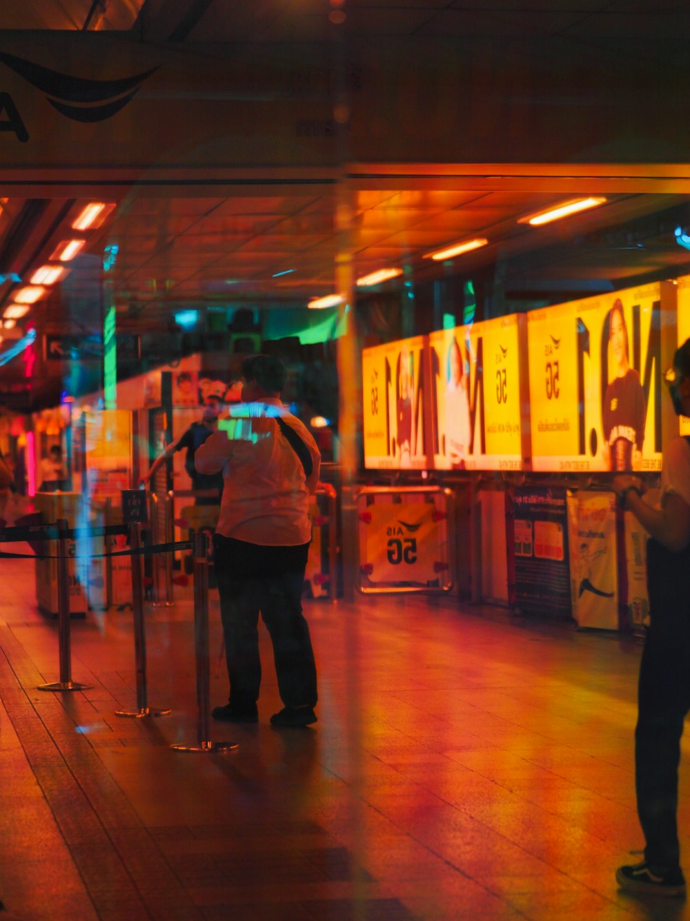 a person standing in a room