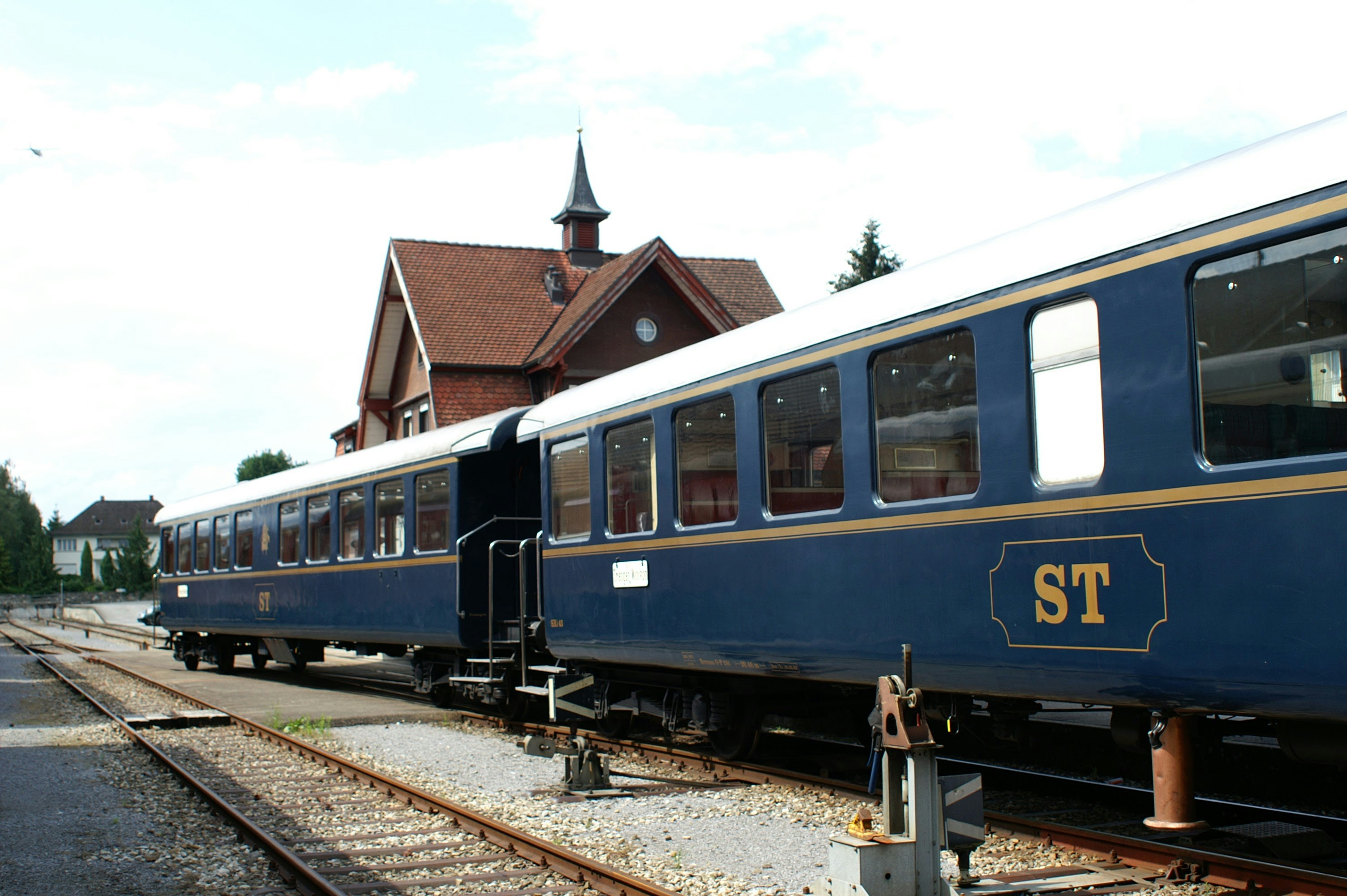 a train on the railway tracks