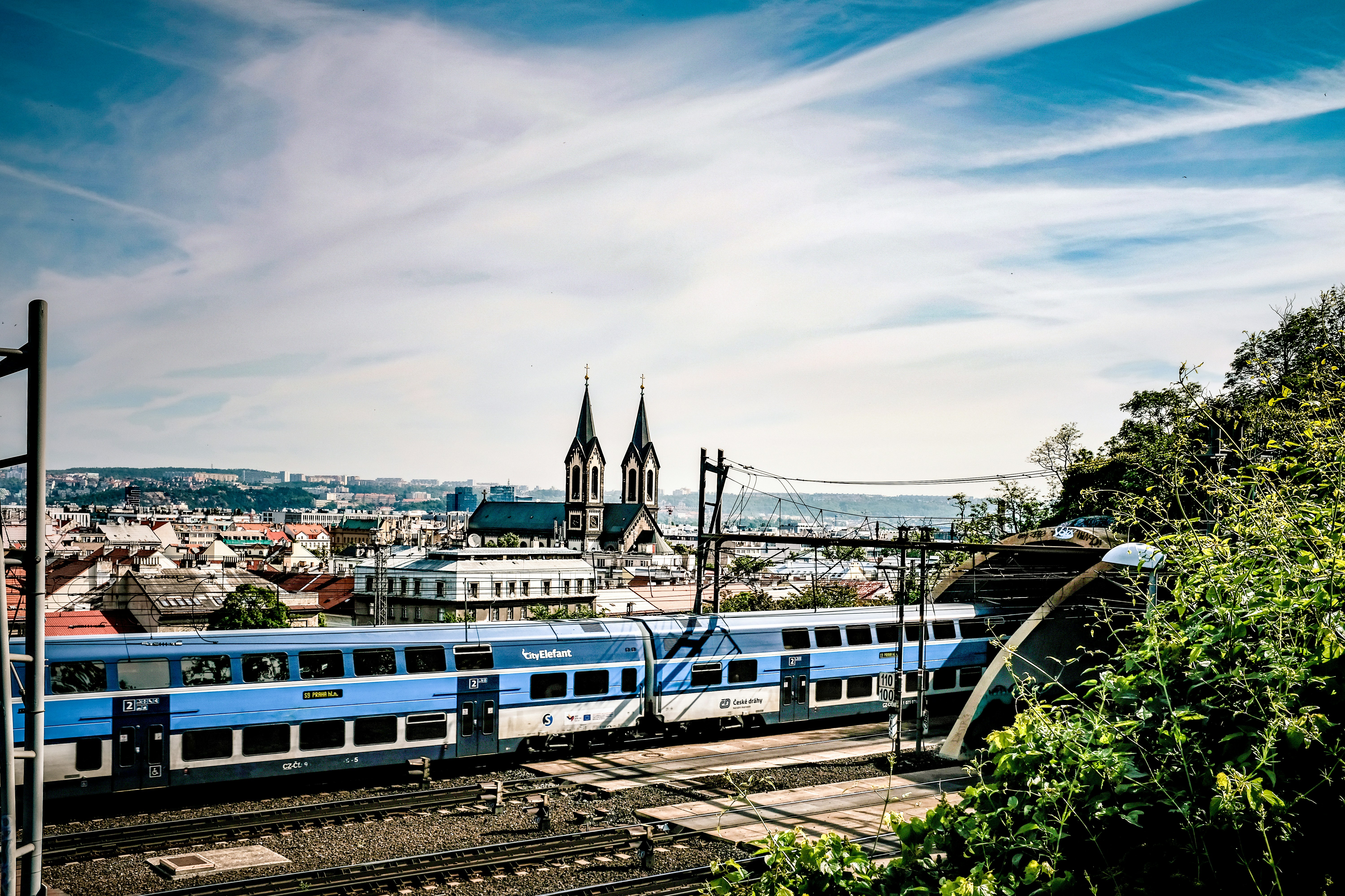 a train on the railway tracks