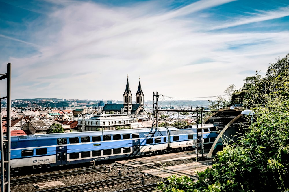 a train on the railway tracks