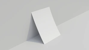 a white paper on a white background