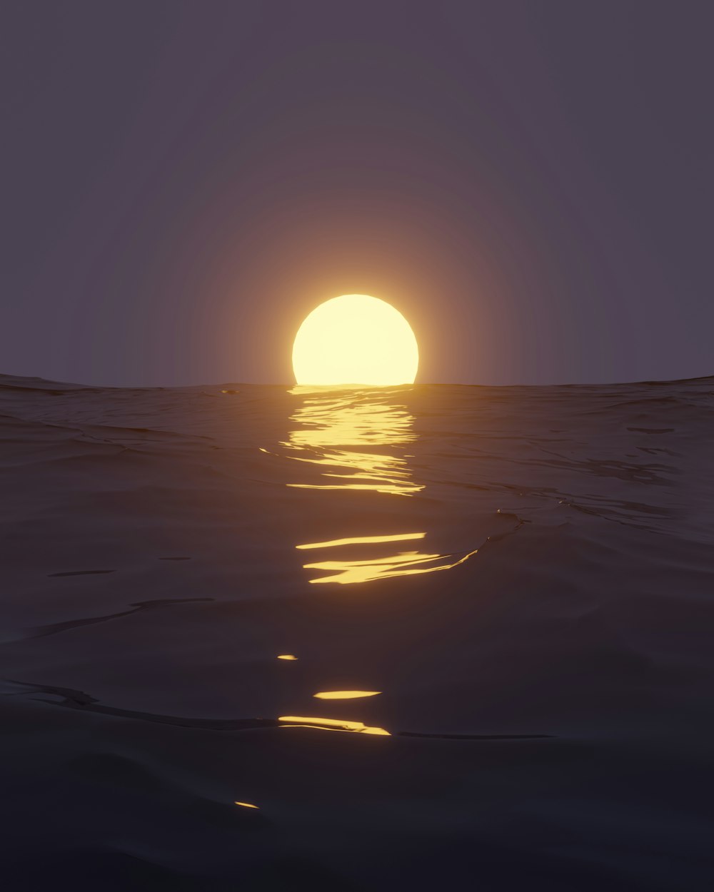 a sunset over a body of water