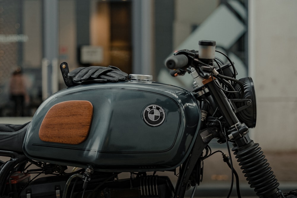 a motorcycle parked on the street