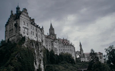 a large castle on a hill