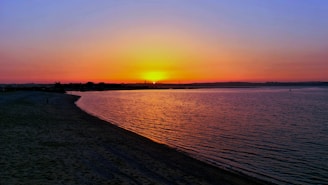 A serene sunset over a tranquil beach, symbolizing the beauty of travel after retirement.
