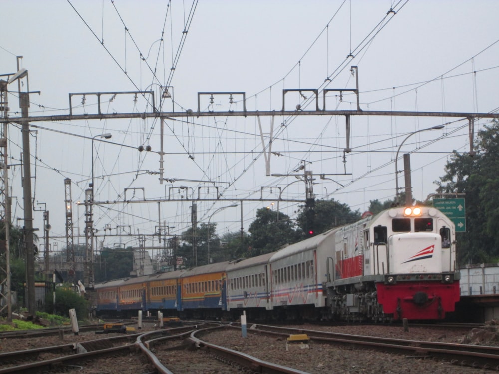 a train on the railway tracks