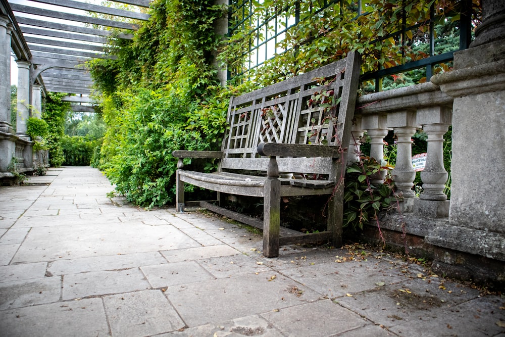 a bench sits unoccupied