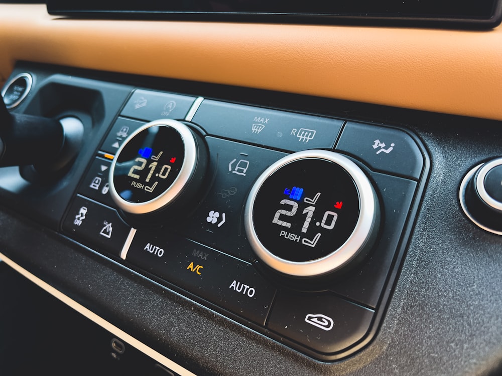 a close up of a car dashboard