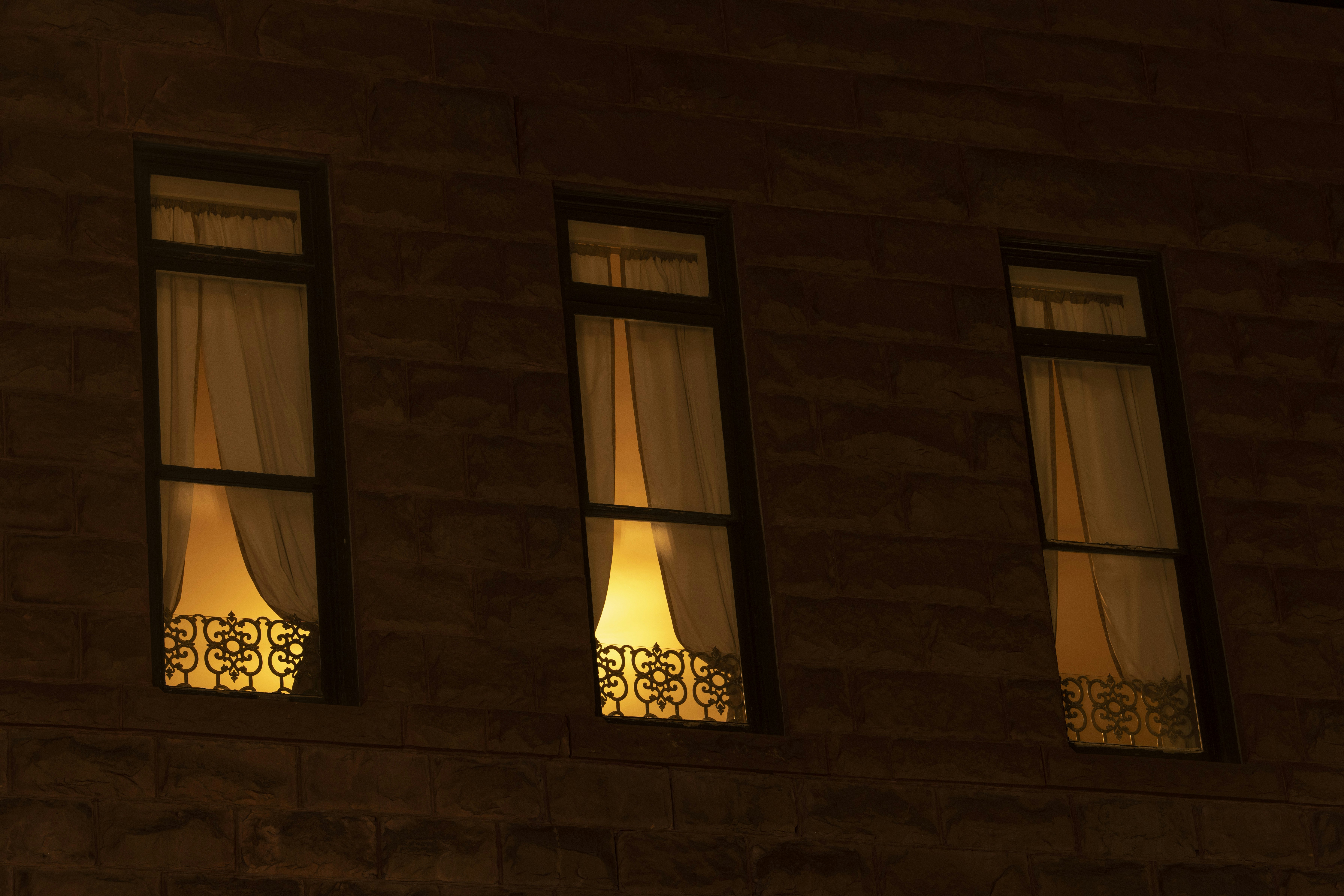 a brick building with windows