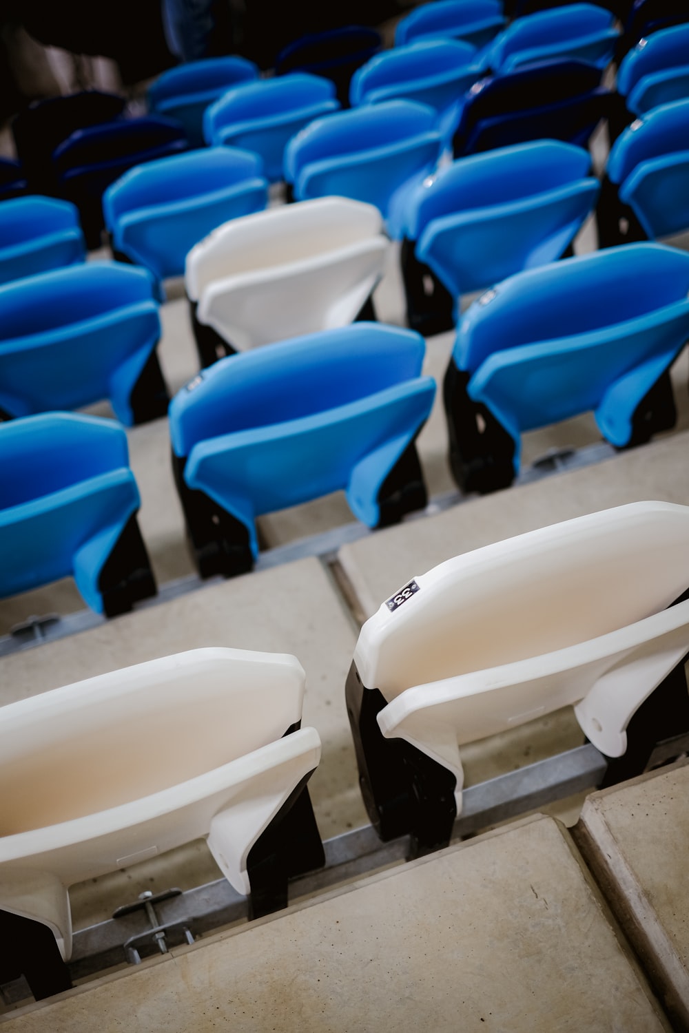 a group of white chairs