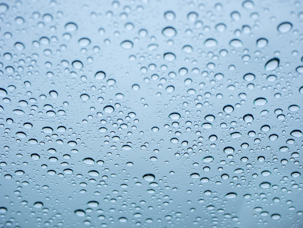 a window covered in water