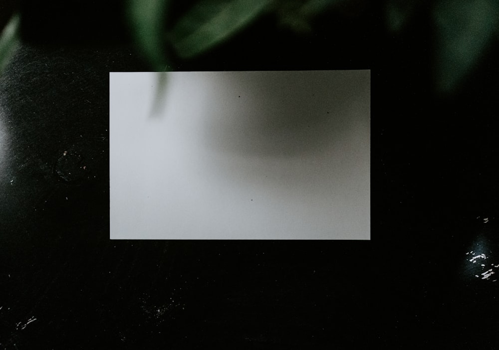a white square with a black background