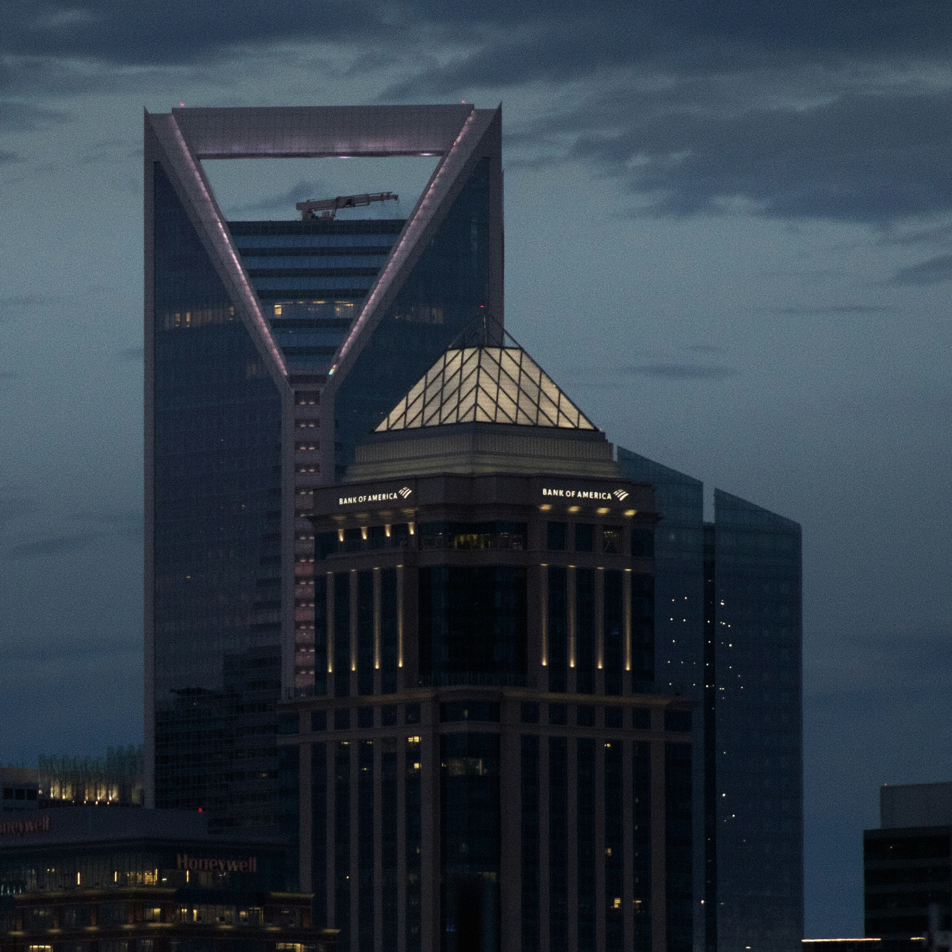 a couple of tall buildings