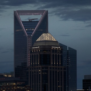 a couple of tall buildings