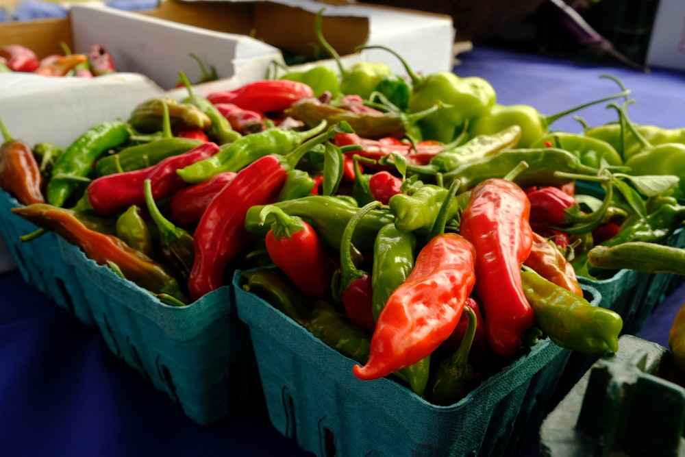 a bowl of colorful peppers