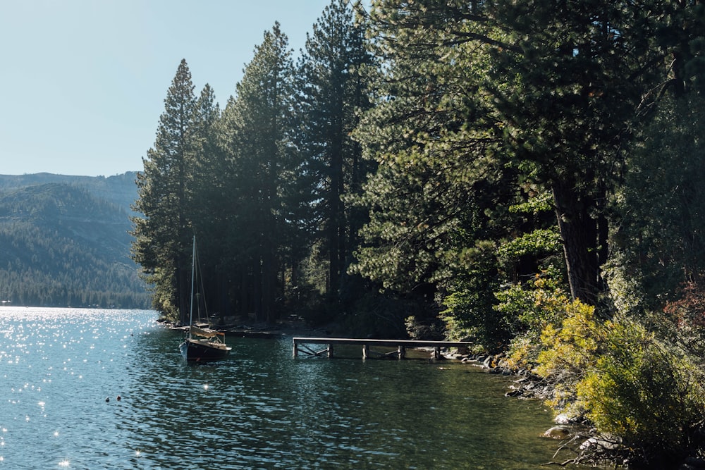 a dock on a lake