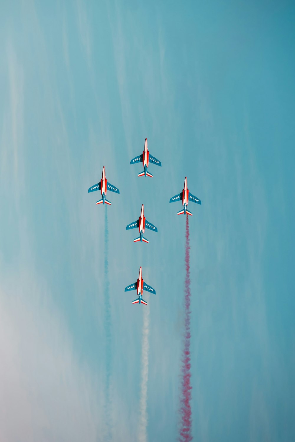 a group of jets flying in formation