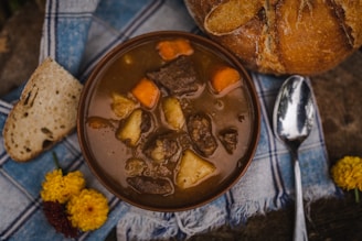 a bowl of food