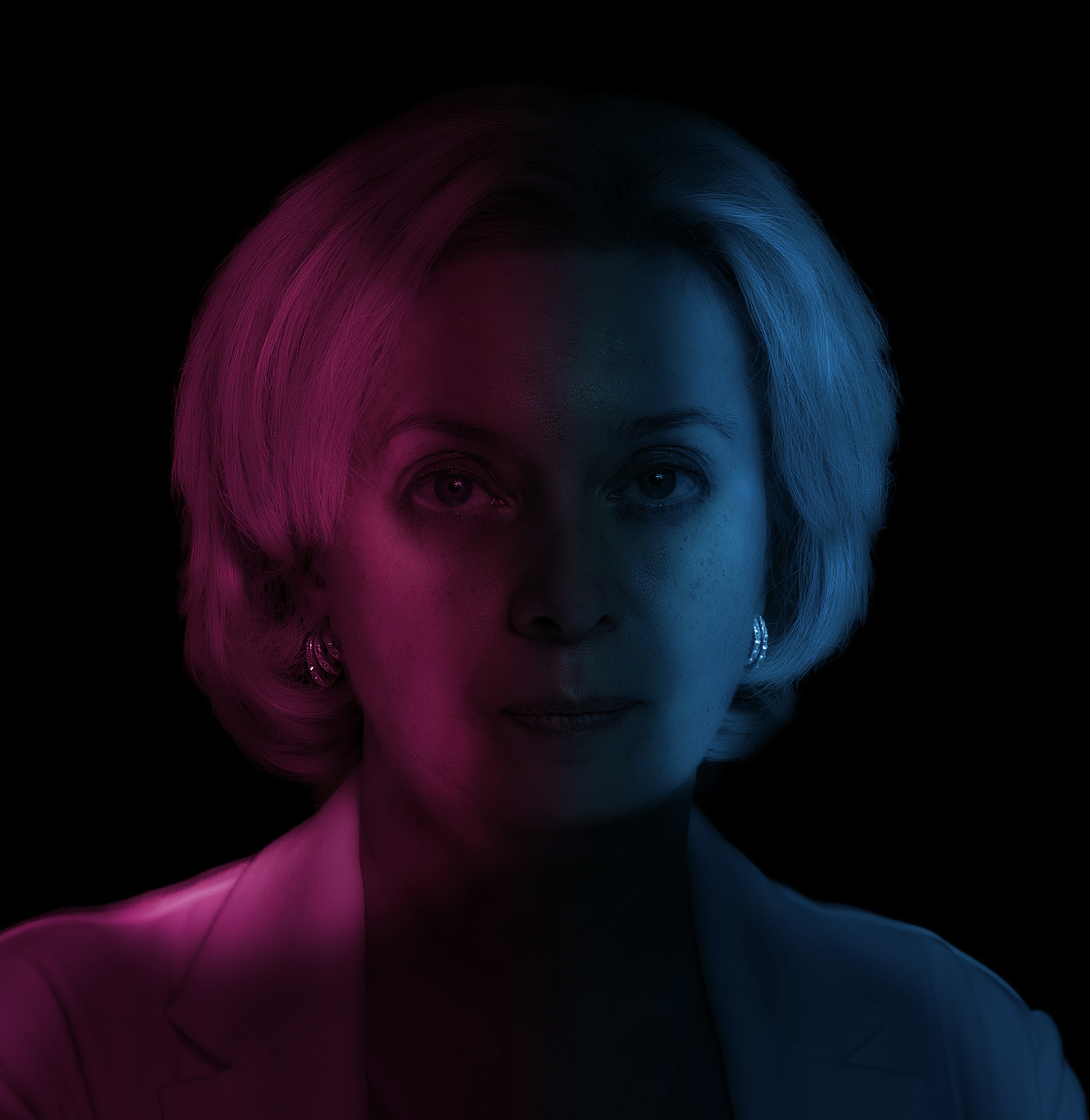 a person with pink hair