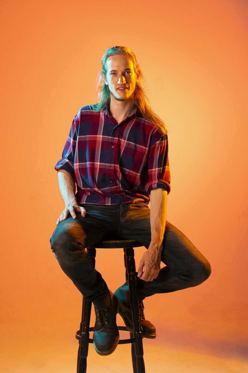 a person sitting on a chair