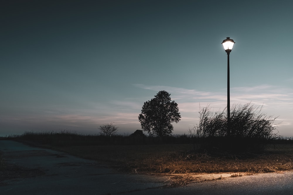 a street light on a road