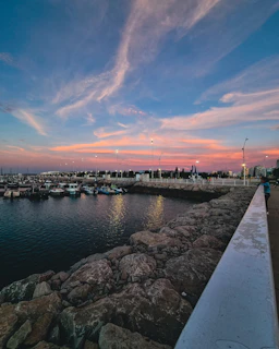 Balcony view overlooking Bodrum marina at sunset